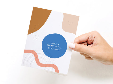 Have a Wonderful Birthday Abstract Letterpress Greeting Card - FINAL STOCK