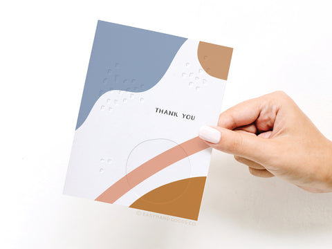 Thank You Abstract Letterpress Greeting Card