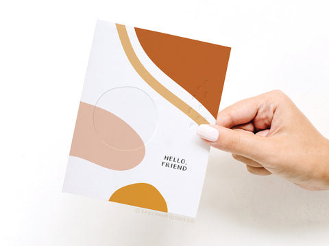 Hello, Friend Abstract Letterpress Greeting Card - FINAL STOCK