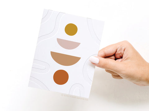 Blank Modern Shapes Letterpress Greeting Card - FINAL STOCK