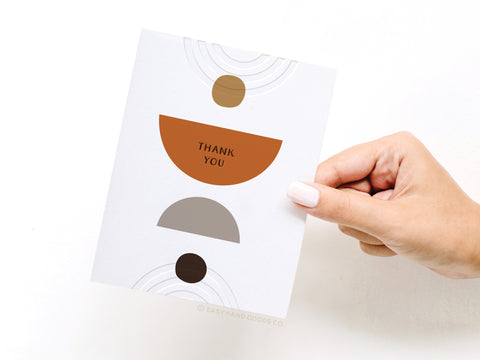 Thank You Modern Shapes Letterpress Greeting Card - FINAL STOCK