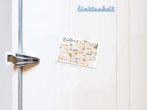 Dallas Map Refrigerator Magnet