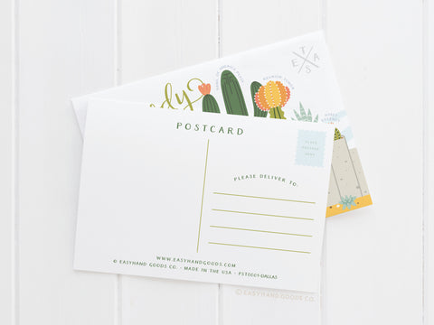 Dallas Succulent Skyline Postcard - Onderkast Studio