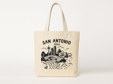 San Antonio Skyline Tote Bag