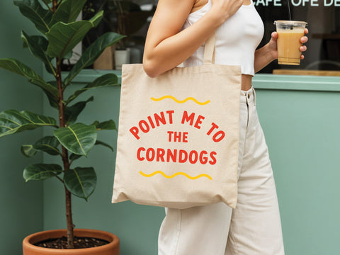 Point Me to the Corn Dogs Tote Bag
