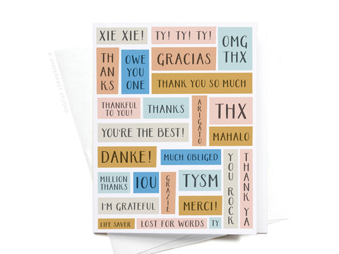 Various Thanks Greeting Card