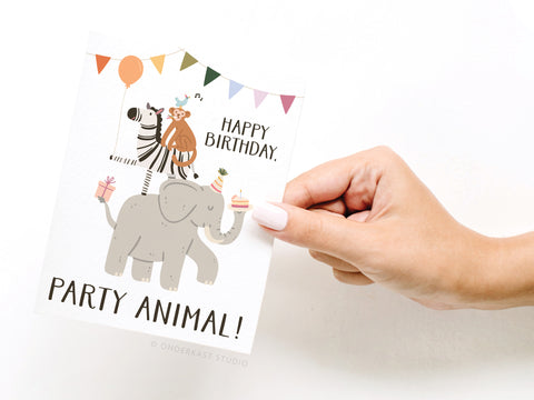 Happy Birthday, Party Animal Greeting Card