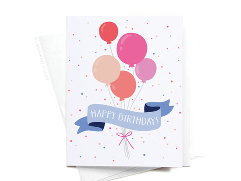 Happy Birthday Party Balloons Greeting Card