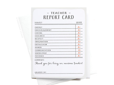 Teacher Report Card Greeting Card